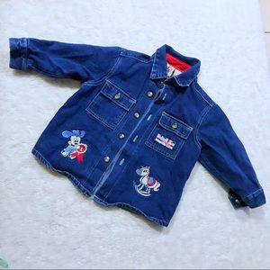 Vintage rare Mickey Mouse 1st Place Rider denim shirt